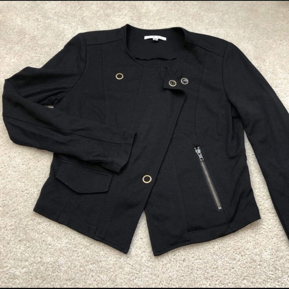 CAbi Black Fitted Moto ZIP Jacket